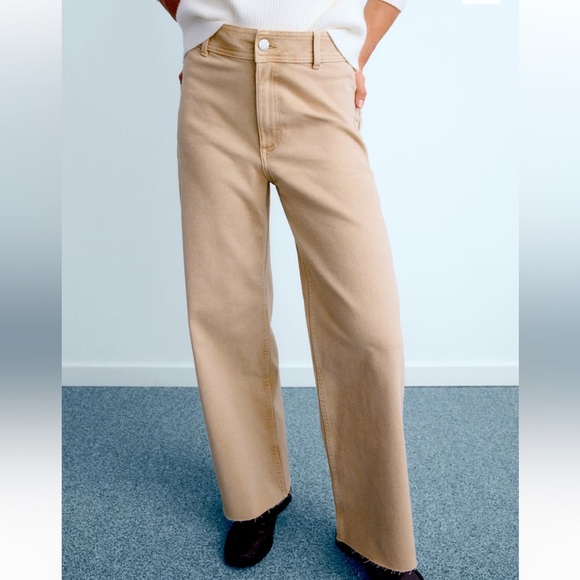 Mango Denim - MNG jeans Culotte Catherine High wasited loose fit ankle length size US 10